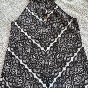 The Limited Black and White Lace Pattern Blouse